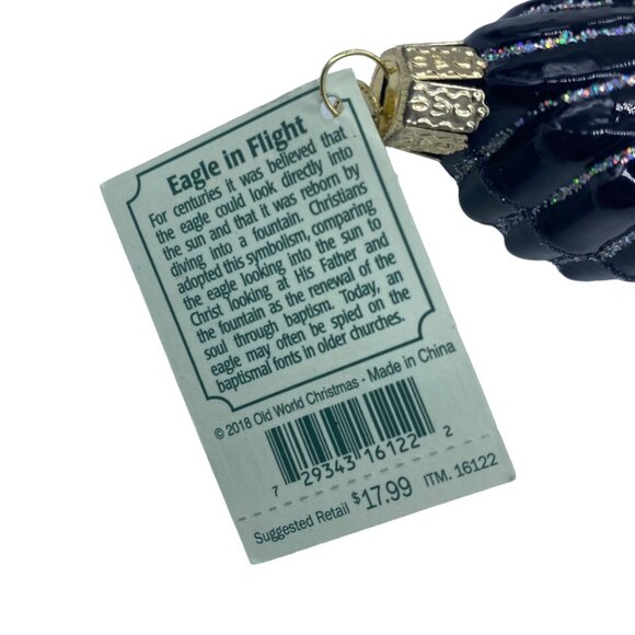 Old World Christmas Glass Eagle In Flight Ornament 2016 Edition Handcrafted FLAW - Picture 3 of 10